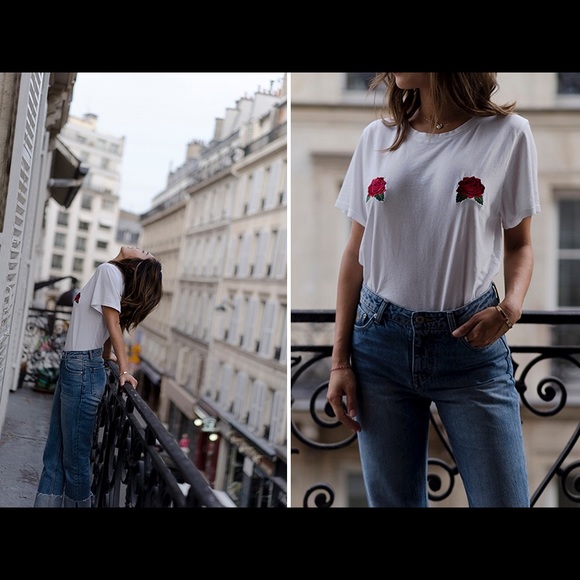 Song Of Style Rose Tits White Tee XS-M - Picture 7 of 7